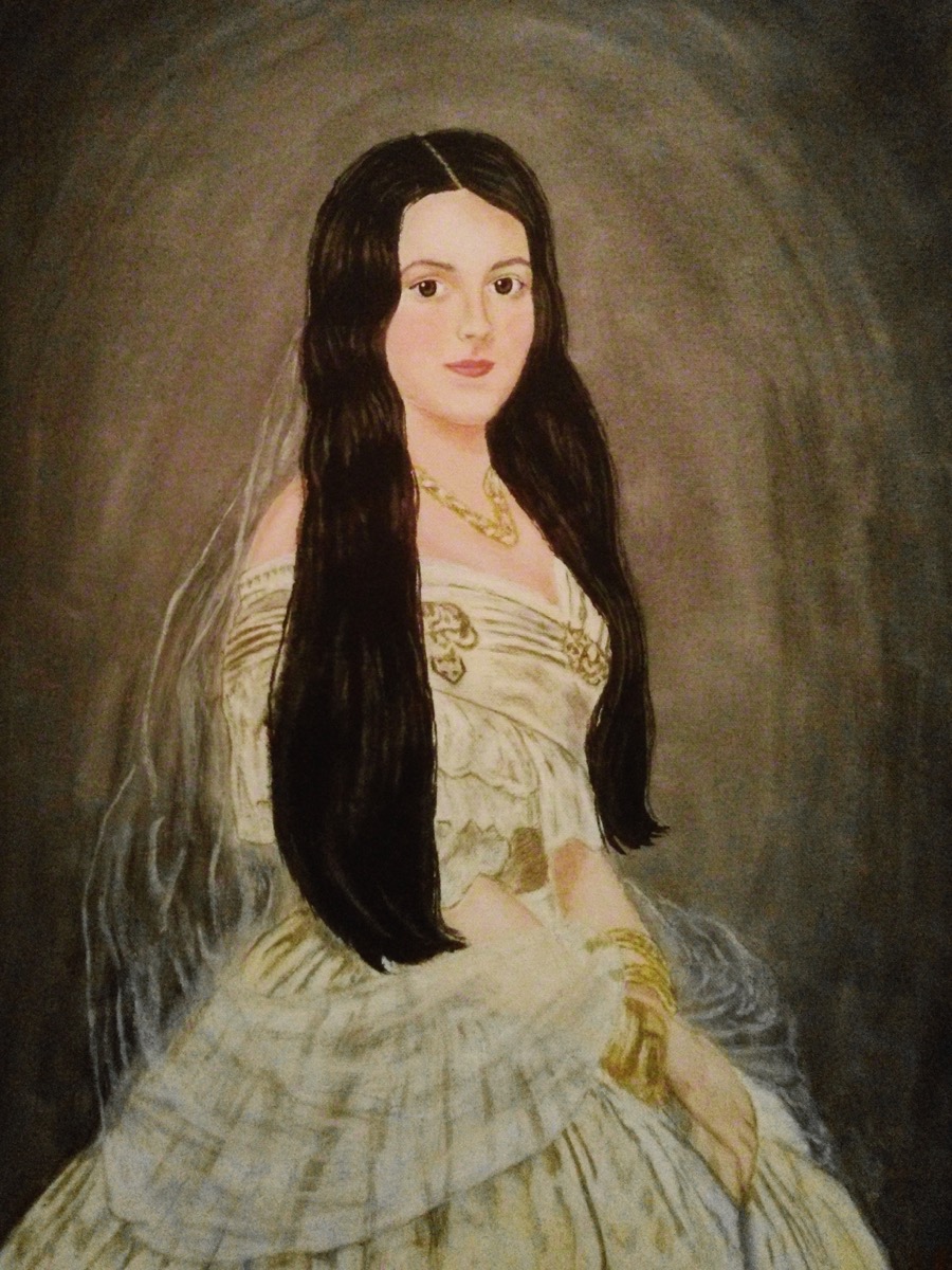This self-portrait emerged when I discovered the true story of Empress Elisabeth of Austria and developed a fascination for the Victorian era.